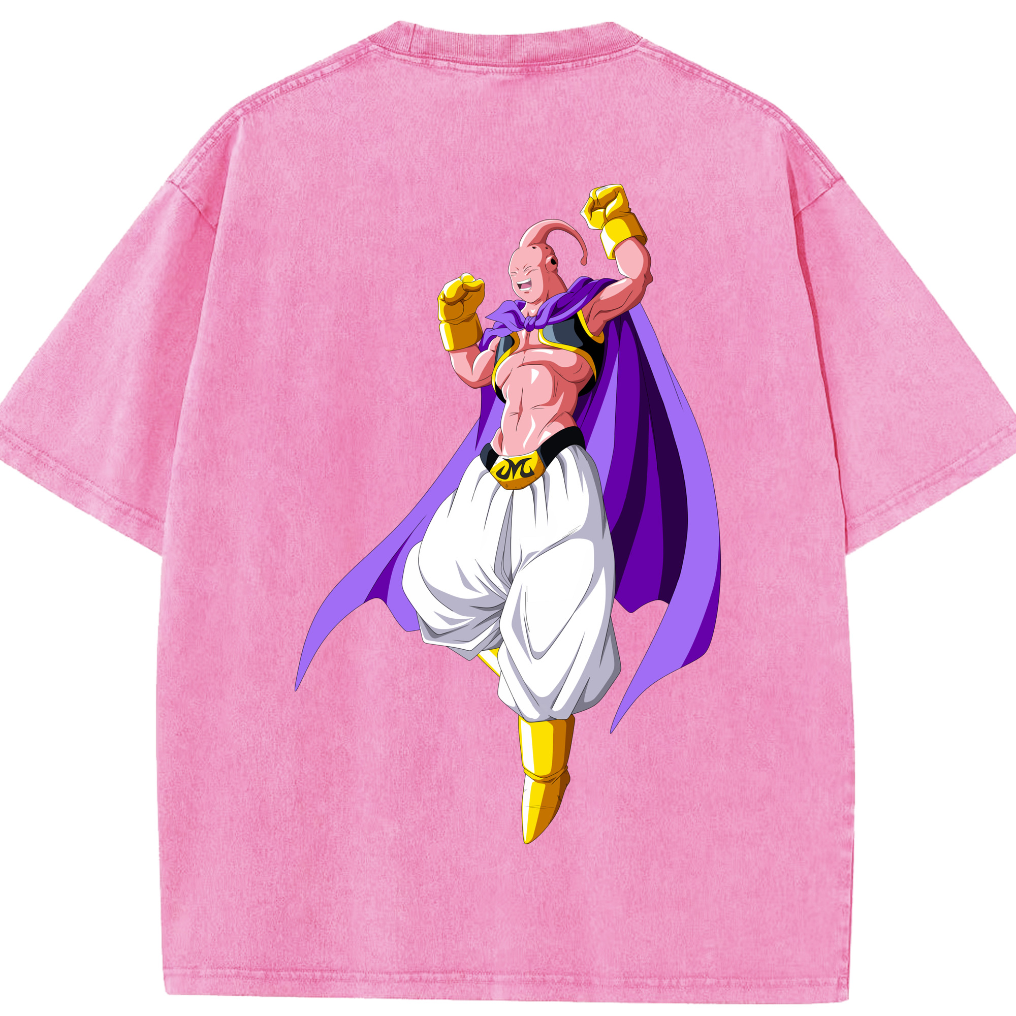 （画像用） ドラゴンボール 魔人ブウ DRAGON BALL Majin Buu 綿100% ヴィンテージ風 半袖Tシャツ（背面プリント）